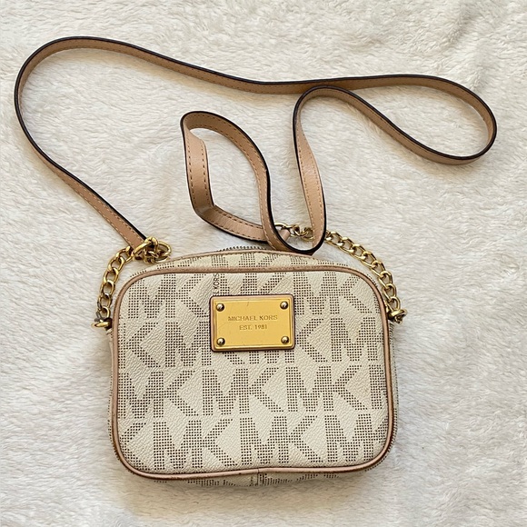 Bags Michael Kors Signature Crossbody Bag Whitetan Poshmark
